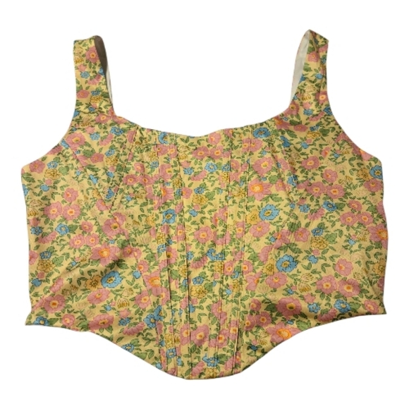 Kutumai Tops - Floral Print Women's Corset Top Sz L